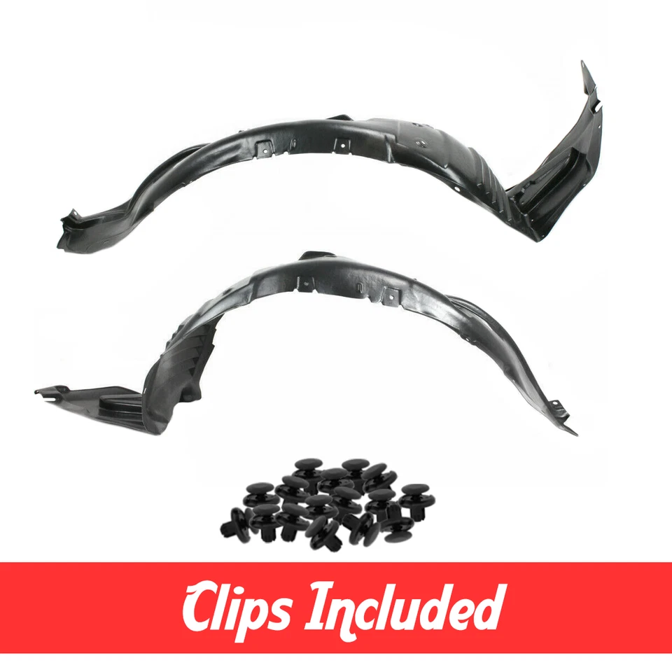 Front Driver & Passenger Side Fender Liner Set w/ Clips For 2009-2010 Mazda 6 Foto 1 de 4