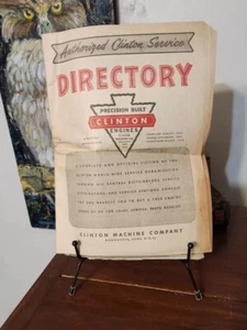Vintage 1954 Clinton Engine Machine Co Sales Service Dealer Directory Book Guide - Picture 1 of 5