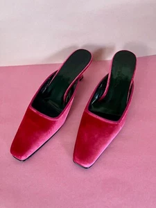 Boden pink velvet kitten heels mules formal evening cocktail. Brand new. UK7 - Picture 1 of 6