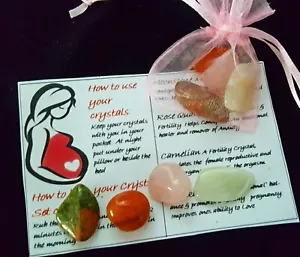 Fertility & Pregnancy boosting Crystals Gemstones Gift Set Healing Chakra Stones - Picture 1 of 2