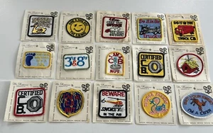 Lote de 15 parches bordados de radio CB CBers Must Have Mr. Happiness nuevos - Imagen 1 de 4