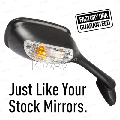 Espejo retrovisor negro especificaciones OEM #56600-41G00 para Suzuki GSX-R600/750/1000 MANO DERECHA ε Foto 1 de 4