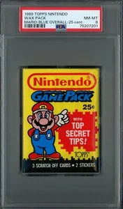 1989 Topps Nintendo Trading Card Game SEALED Wax Pack Super Mario Grade PSA 8 NM - Picture 1 of 2