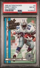 1990 Action Packed Emmitt Smith All-Madden #9 Rookie RC PSA 8 HOF