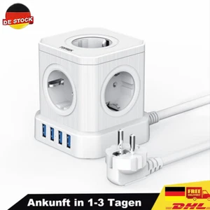 9in1 Power Strip with USB 5 Way Socket Multi Socket Table Office Kitchen - Picture 1 of 6