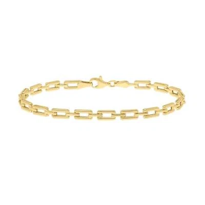 Brazalete de cadena de eslabones decorativos de 3,8 mm pulido oro amarillo de 10k con cierre de langosta - 7" Foto 1 de 4