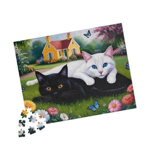 Adorable Black and White Cats Puzzle 252 pcs, Jigsaw Puzzle for Adults & Teens, - Picture 1 of 4