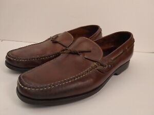 Cole Haan Boat Shoes Mens size 10.5M Brown Leather Casual Moc Toe Slip On Loafer