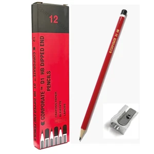 HB BLEISTIFTE TRADITIONELLE ROTE SCHULE QUALITÄTSSTIFTE & KOSTENLOSER Metallschärfer 1 - 96 - Bild 1 von 9