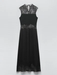 ZARA ROMANTIC DRESS KNIT SATIN REF 2142/027 - Picture 1 of 3