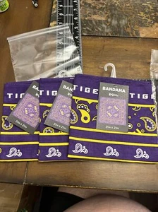 LSU LOUISIANA STATE UNIVERSITY NECK GAITER & 3 Bandanas & Car Emblem. All Licens - Picture 1 of 3