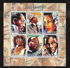 MNH 2003 Benin Afrika Jazz Masters Frank Sinatra 6 Briefmarken Block Sänger - Bild 1 von 1