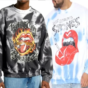 The Rolling Stones offiziell lizenzierte Herren-Krawatte gefärbt Zunge Logo Rock Sweatshirt - Bild 1 von 3