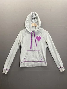 Victoria Secret rosa Damen grauer Hoodie mit Reißverschluss Kordelzug langärmelig Größe M - Bild 1 von 13