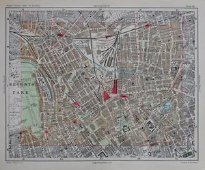1896 MAPA DE CALLE PLANO LONDRES CAMDEN TOWN ISLINGTON PENTONVILLE GOODS PARK - Imagen 1 de 6