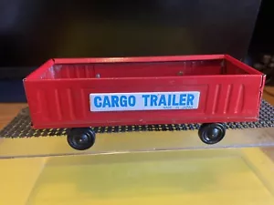 VINTAGE PRESSED STEEL 1/32 CARGO TRAILER 2”W2”T6”LONG. USED MADE JAPAN RARE HTF - Picture 1 of 8