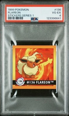 1999 Pokemon Stickers Series 1 Flareon VINTAGE #136 PSA 4 VG-EX - Image 1 of 2