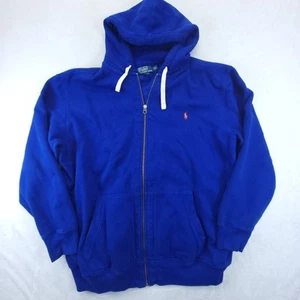 Polo Ralph Lauren Mens Full Zip Hoodie Sweatshirt 2XLT Blue Pony Pockets - Picture 1 of 6