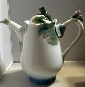 Tetera de porcelana Franz Porcelain Collection Amphibia Fro FZ00176 2003 retirada - Imagen 1 de 11