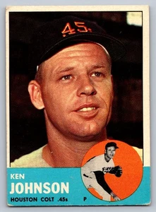 1963 Topps #352 Ken Johnson Houston Colt .45s - Picture 1 of 3