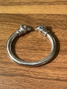 Bracciale in argento sterling testa di ariete turco 26,3 grammi 925 - Foto 1 di 11