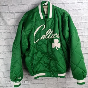 Boston Celtics Giacca Uomo Trapuntata Raso Bomber Verde NBA Basket Majestic - Foto 1 di 10