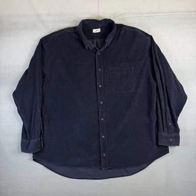 Camisa de pana vintage J Crew Oarsman para hombre 2XL* azul marino con botones manga larga años 90 Foto 1 de 4