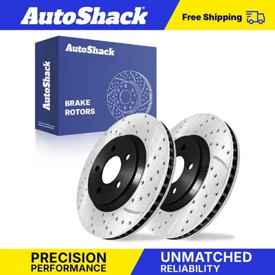 Front Drilled Slotted Brake Rotors for 2005-2014 Ford Mustang 3.7L 4.6L V6 - Image 1 of 4