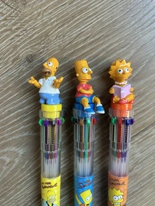 Homer Bart Lisa Simpsons Galionsfigur Multicolor Kugelschreiber Prototyp selten 3 Stück - Bild 1 von 9