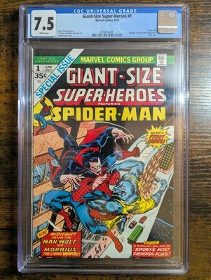 Superhéroes de tamaño gigante con Spider-Man #1 Marvel Comics 6/74 CGC 7,5 Foto 1 de 2