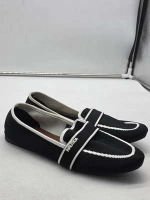 Nautica Zapatos Mujer Talla 9 Negro Blanco IDI Mocasines Informales Planos Foto 1 de 4