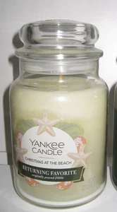 Neu Yankee Candle CHRISTMAS AT THE BEACH Large 1-Docht Classic Jar Candle 22 oz - Bild 1 von 3