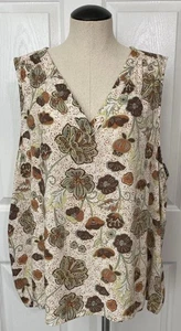 Sonoma Tunic Top Blouse Sleeveless Floral V Neck Boho Women’s XL - Picture 1 of 10