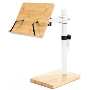 VIVO Light Wood / White Adjustable Bamboo Book Stand for Hands Free Reading - Picture 1 of 8
