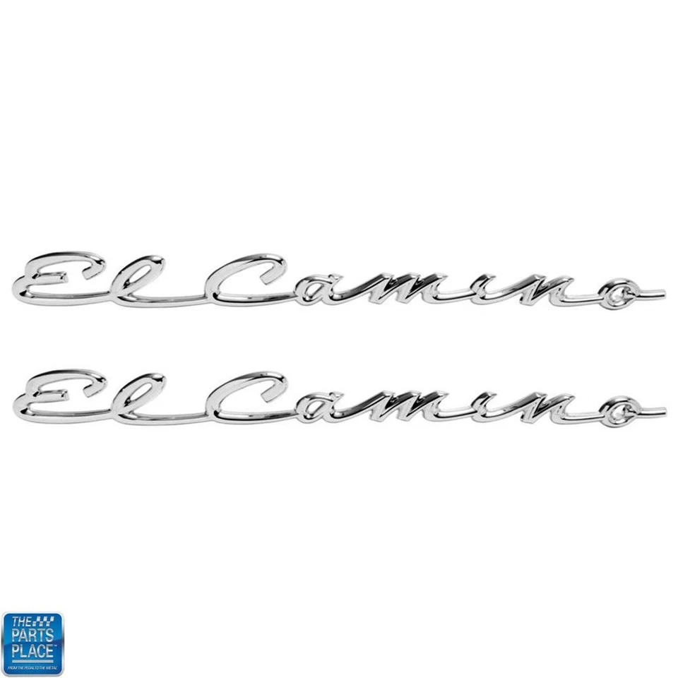 1959 Chevrolet El Camino Factory OE Metal Fender Script Emblem "El Camino" Pair - Image 1 of 1