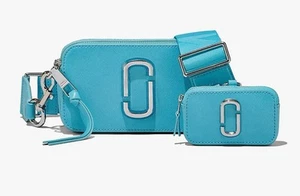 Bolso de Mano Marc Jacobs Snapshot Utilitario Nuevo con Etiquetas Azul Plata Bolsa Extra - Imagen 1 de 8