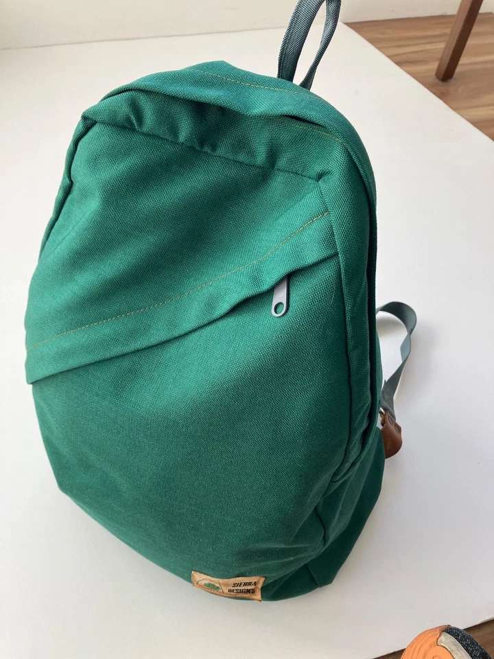 Vintage Sierra Designs Backpack-Berkeley California – Green Canvas – Leather L - Image 1 of 4