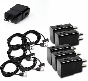 5X 2A TRAVEL ADAPTER+3FT 30PIN USB CABLE WALL CHARGER BLACK IPHONE IPAD 2 3 IPOD - Picture 1 of 1
