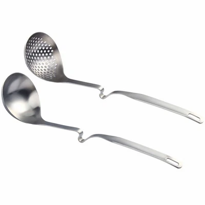  2 Pcs Mestolo Cucchiaio Scanalato Schiumarola Da Cucina Morto Di Foot - Immagine 1 di 4