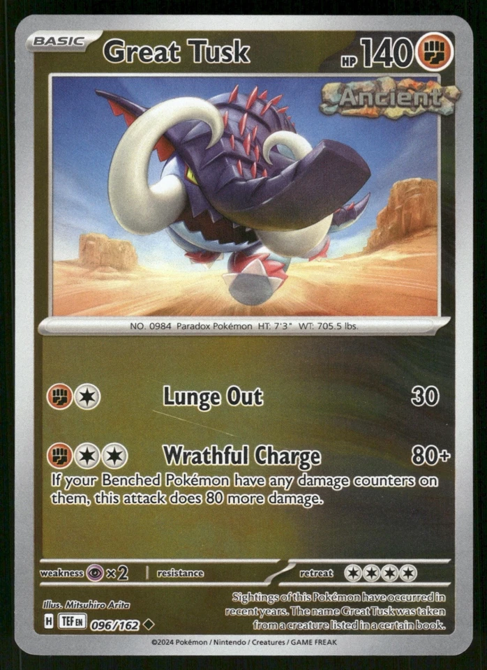 Great Tusk 096/162 TEF SV05: Temporal Forces Reverse Holo NM - Image 1 of 2