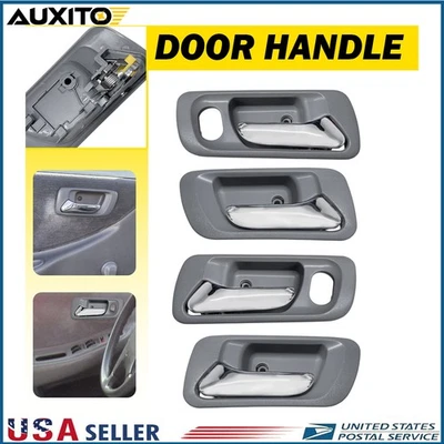 Kit de maçaneta de porta para 1998-2002 Honda Accord dianteiro traseiro interno cinza carcaça 4 peças - Imagem 1 de 4
