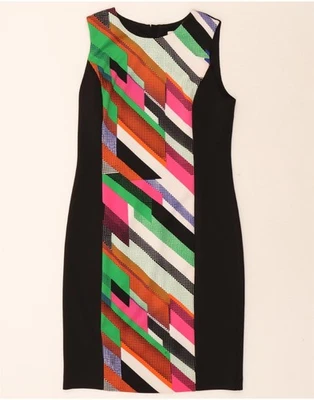 Vestido vaina sin mangas CALVIN KLEIN para mujer EE. UU. 10 grande negro a rayas BK12 Foto 1 de 3