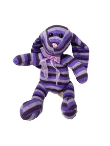 dan dee purple striped bunny plush stuffed animal  - Picture 1 of 7