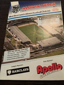 1987 West Bromwich Albion V Bournemouth Football Programme - Picture 1 of 2