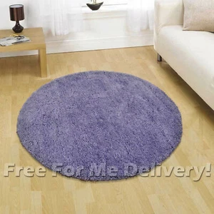 EXPO SOFT THICK PURPLE SHAGGY MODERN FLOOR RUG (XXS) 60cm Round **FREE DELIVERY* - Picture 1 of 2