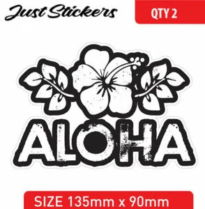  HIBISCUS ALOHA Car/Window/Van JDM VW VAG Vinyl Decal Sticker Surf Skate  - Picture 1 of 1
