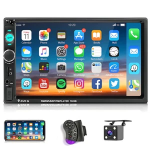Radio Estéreo Coche Doble Din Pantalla Táctil Bluetooth Audio FM + Cámara de Retroceso - Imagen 1 de 19
