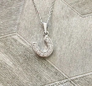 Small 925 Sterling Silver Lucky Horseshoe High Quality Czech Crystal - Picture 1 of 2