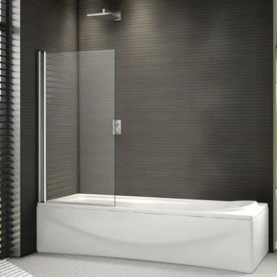 800x1400mm 180 Pivot Shower Bath Screen Frameless Over 6mm Glass Door Panel - Image 1 of 4