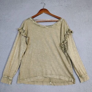 Anthropologie Pilcro Top Damen Medium olivgrün Rüschen hinten offen Oversized - Bild 1 von 10